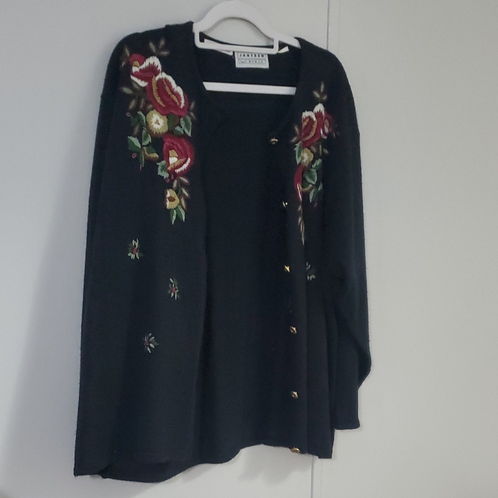 Embroidered Black Sweater
